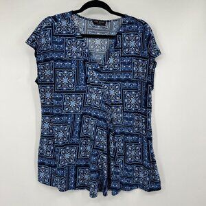 Lane Bryant Cap Sleeve Top woman's plus size 14 16 XL Blue